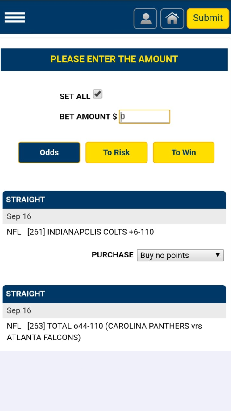 Sportsbook Bet Amount